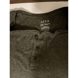 APT 9  Men's 3XB Long‎ Sleeve Henley 3 Button Brown